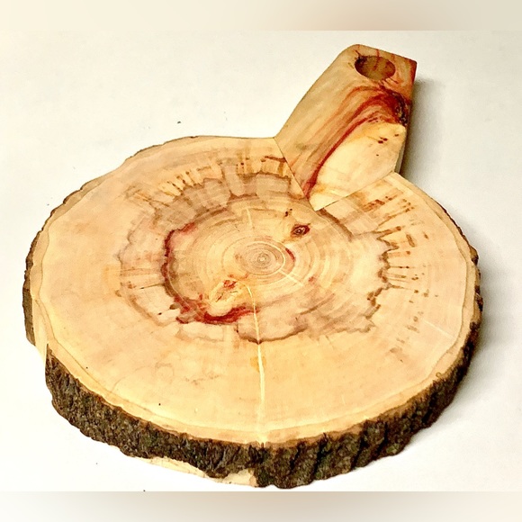 Raw Edge Live Wood Hand Crafted FLAMING BOX ELDER Handled Hot Pot Pad - Picture 14 of 14